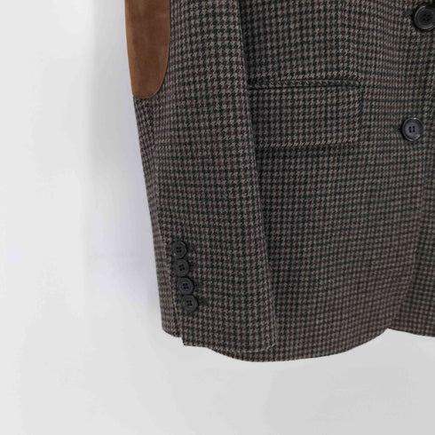 ザラ ZARA 千鳥格子 エルボーパッチ2Bテーラードジャケット レディース import:XS